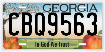 GA license plate CBQ9563