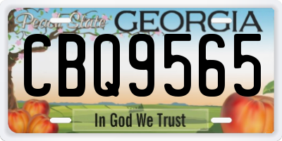 GA license plate CBQ9565