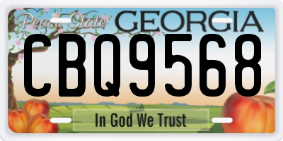 GA license plate CBQ9568