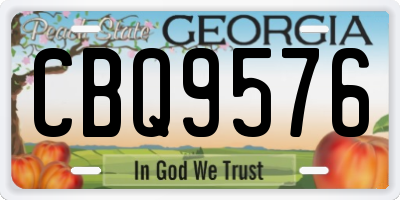 GA license plate CBQ9576