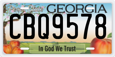 GA license plate CBQ9578