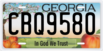 GA license plate CBQ9580