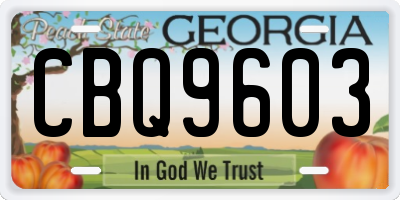 GA license plate CBQ9603