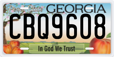 GA license plate CBQ9608