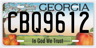 GA license plate CBQ9612