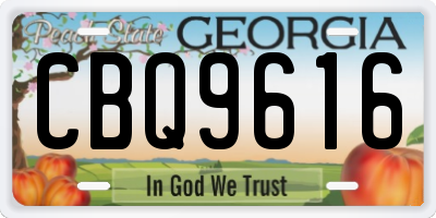 GA license plate CBQ9616