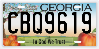GA license plate CBQ9619