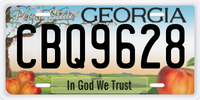 GA license plate CBQ9628