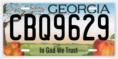 GA license plate CBQ9629