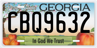 GA license plate CBQ9632