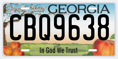 GA license plate CBQ9638