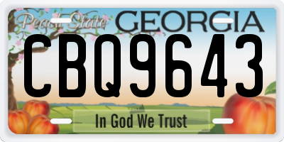 GA license plate CBQ9643