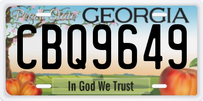 GA license plate CBQ9649