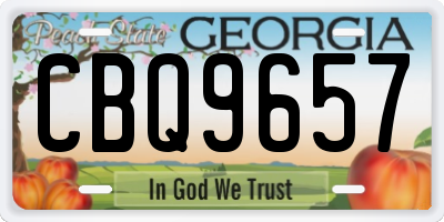GA license plate CBQ9657