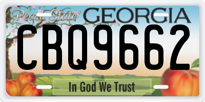 GA license plate CBQ9662