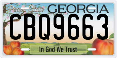 GA license plate CBQ9663