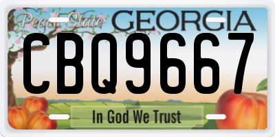 GA license plate CBQ9667