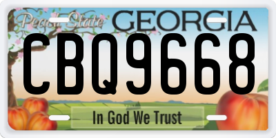 GA license plate CBQ9668