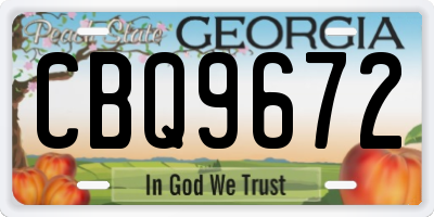 GA license plate CBQ9672