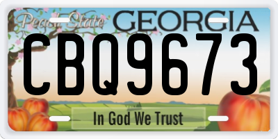 GA license plate CBQ9673