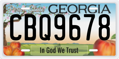 GA license plate CBQ9678