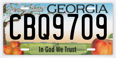 GA license plate CBQ9709