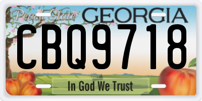 GA license plate CBQ9718