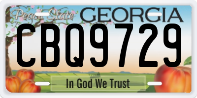 GA license plate CBQ9729