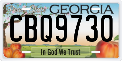 GA license plate CBQ9730