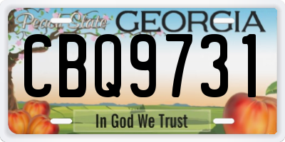 GA license plate CBQ9731