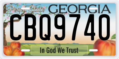 GA license plate CBQ9740