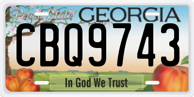 GA license plate CBQ9743