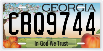 GA license plate CBQ9744