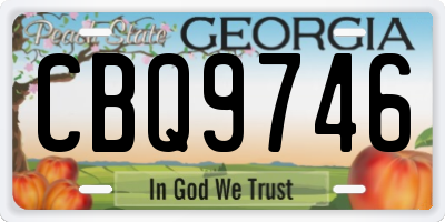 GA license plate CBQ9746
