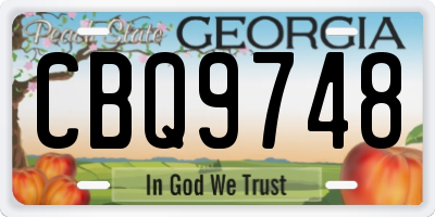 GA license plate CBQ9748