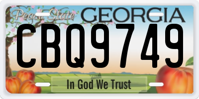 GA license plate CBQ9749