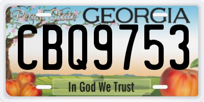 GA license plate CBQ9753