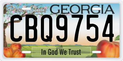 GA license plate CBQ9754