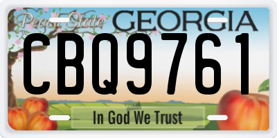 GA license plate CBQ9761