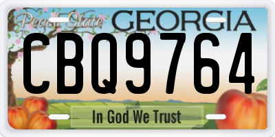 GA license plate CBQ9764