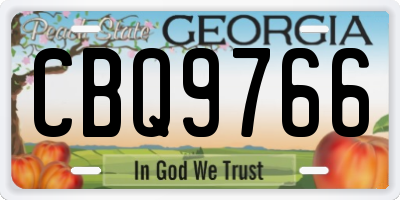 GA license plate CBQ9766