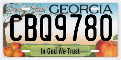 GA license plate CBQ9780