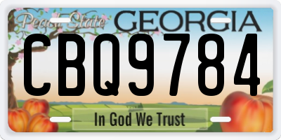 GA license plate CBQ9784