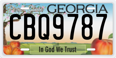 GA license plate CBQ9787