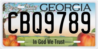 GA license plate CBQ9789