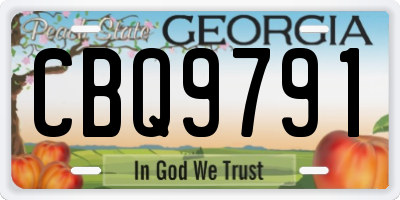 GA license plate CBQ9791