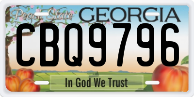 GA license plate CBQ9796