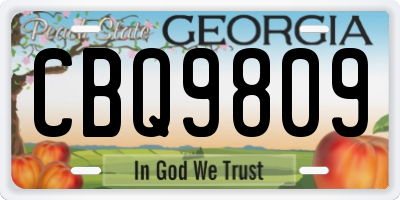GA license plate CBQ9809