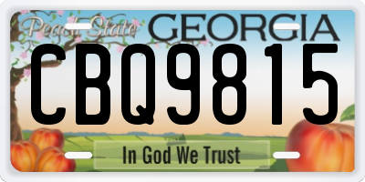 GA license plate CBQ9815