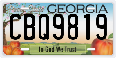 GA license plate CBQ9819